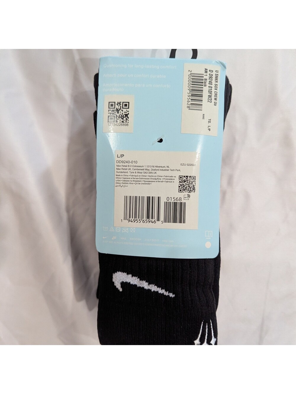 Nike x Drake NOCTA Crew Socks 3 Pack Black Size L Mens 8-12 DD9240-010 NWT - Picture 3 of 4